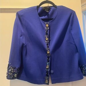 St. John Women's Royal Blue Embellished Blazer